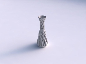 vaso fino pescoço entrelaçando linhas torcido cônico casa decoração 3d print model - Mito3D