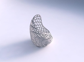 vase tide diagonal grid lattice house decor 3d print model - Mito3D
