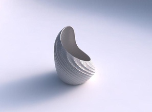 vase tide twisted diagonal grid plates house decor 3d print model - Mito3D