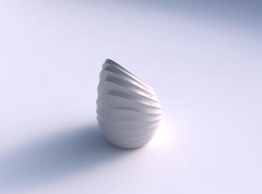 vazo gelgit küçük yatay bölümleri bükülmüş ev bölümler dekor 3d print model - Mito3D