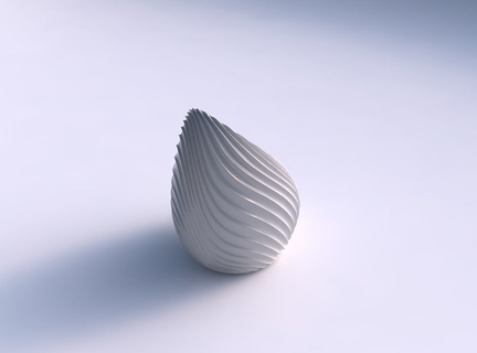 vase tide twisted wavy extruded lines 3 house decor 3d print model - Mito3D
