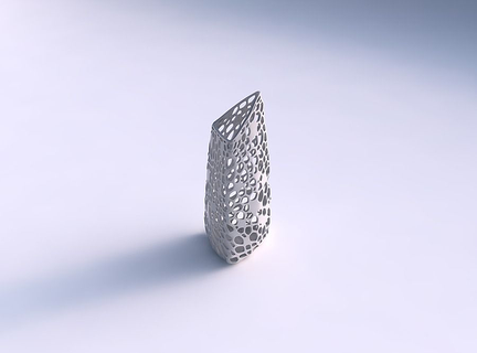 vaso ribaltato triangolo denso organico reticolo piatto arredamento architettonico decorazione Casa 3d print model - Mito3D