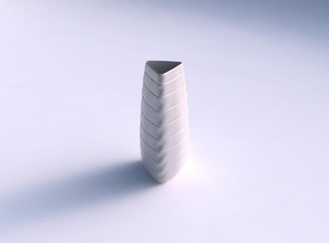 vase triangle glatten, horizontalen Dellen 05 Haus Dreieck glatt horizontale Gericht Dekor architektonische Dekoration 3d print model - Mito3D