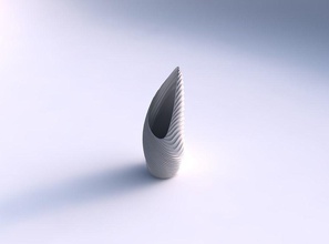 vase tsunami bent extruded lines 3 house decor 3d print model - Mito3D