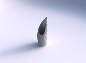 vase tsunami courbé extrudé lignes maison décor 3d print model - Mito3D