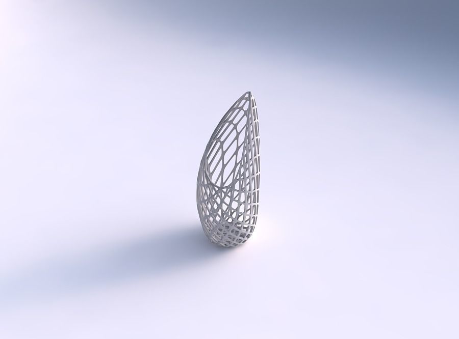 vase tsunami diagonal grid lattice house decor 3D print model - Mito3D