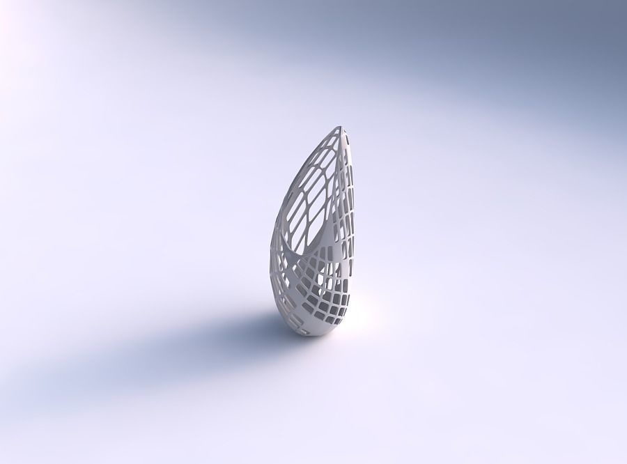 vaso tsunami griglia diagonale reticolo 3 casa il lo arredamento 3D print model - Mito3D