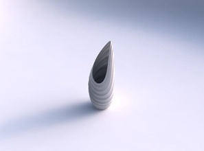 vaso tsunami orizzontale ammaccature twisted linee diagonali casa il lo diagonale le arredamento 3d print model - Mito3D