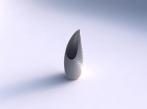 vaso tsunami ondulado extrudados linhas 2 a casa decoração 3d print model - Mito3D