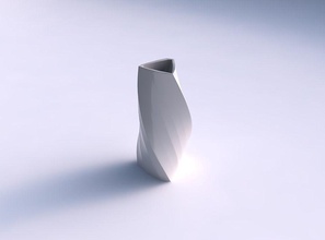 florero de giro curva inflexión triángulo las 2 bandas vertical uniforme casa twist curvado decoración 3d print model - Mito3D