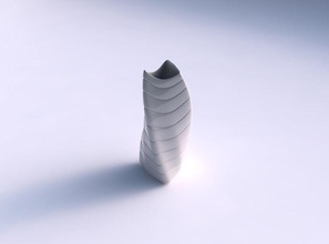 vaso de torção da curva inflexão triângulo 2 lisa horizontal dos dentes a casa curvo o tombamento suave na mossas prato decoração arquitetura 3d print model - Mito3D