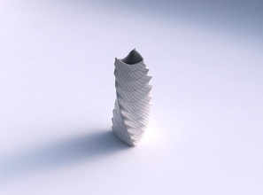 vaso torcere curvo ribaltamento triangolo 2 contorto griglia piatti piatto arredamento architettonico decorazione casa 3d print model - Mito3D