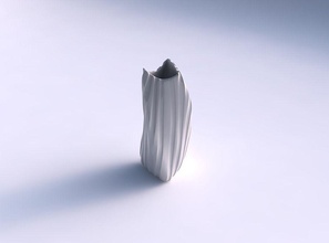 vase torsion incurvé pourboire triangle 2 tordu lisse rubans plat décor architectural décoration maison 3d print model - Mito3D