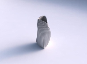 vase twist gebogen kippen Dreieck wellenförmigen, extrudierten Linien 4 Trinkgeld zu geben wellig extrudiert Gericht Dekor architektonische Dekoration Haus 3d print model - Mito3D