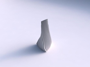 vase twist grounded tilted triangle wavy extruded lines 4 house dish decor architectural decoration 3d print model - Mito3D