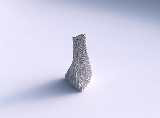 Vase Twist geerdet gekippt Dreieck wellig Gitter Piramide Gericht Dekor architektonisch Dekoration Haus 3D print model - Mito3D