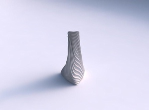 vase twist geerdet kippen dreieck wellig extrudiert linien 3 gericht dekor architektonisch dekoration haus 3d print model - Mito3D