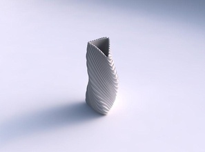 vase twist grounded tipping triangle wavy extruded lines house decor 3d print model - Mito3D
