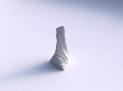 Vase Twist geerdet Kippen Dreieck wellig spärlich extrudiert Linien Gericht Dekor architektonisch Dekoration Haus 3d print model - Mito3D