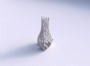 vase twist puffy triangle cracked twisted organic lattice house dish decor architectural decoration 3d print model - Mito3D
