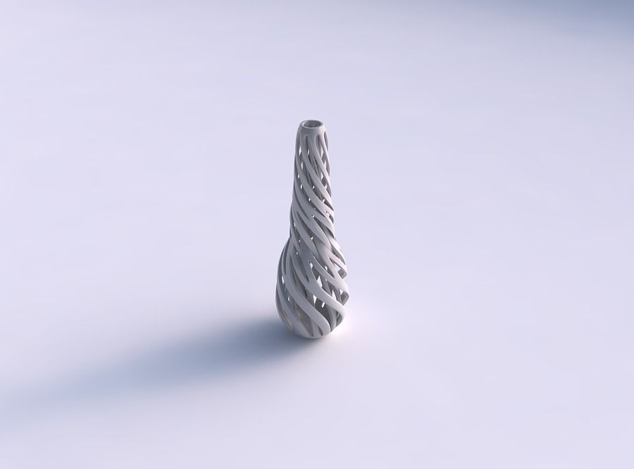 vase twist taper slim intertwining lines twisted tapered house decor 3D print model - Mito3D