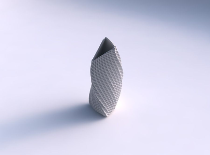 Vase Twist Trinkgeld gegeben Dreieck gebogen extrudiert Muster Gericht Dekor architektonisch Dekoration Haus 3d print model - Mito3D