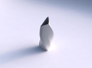 vase twist tipped triangle fine bands uniform vertical house decor 3d print model - Mito3D