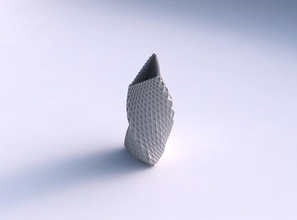 vaso torcere ribaltato triangolo griglia piramidi piatto arredamento architettonico decorazione casa 3d print model - Mito3D