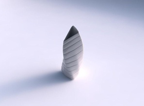 vazo bükülme uçlu üçgen pürüzsüz yatay ezikler tabak dekor mimari dekorasyon ev 3d print model - Mito3D