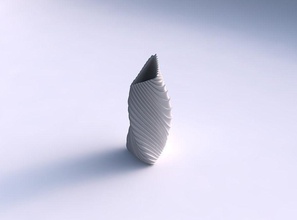 vaso de torção da ponta do triângulo ondulado extrudados linhas 2 derrubado prato decoração arquitetura a casa 3d print model - Mito3D