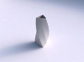 florero de giro triángulo diagonal la cuadrícula abolladuras casa twist el plato decoración en arquitectura 3d print model - Mito3D