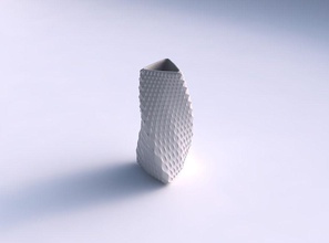 vase twist triangle grid piramides 01 house dish decor architectural decoration 3d print model - Mito3D