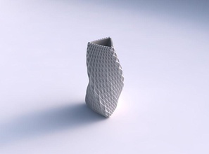 florero de giro del triángulo la cuadrícula piramides casa twist el plato decoración en arquitectura 3d print model - Mito3D