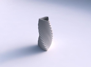 vase twist triangle wavy extruded lines 2 dish decor architectural decoration house 3d print model - Mito3D