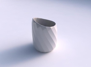 vaso torcido 2 bandas uniforme vertical a casa torcida decoração 3d print model - Mito3D