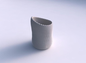 vase twisted 2 Gebogenen extrudierten Linien Haus gebogen extrudiert Dekor 3d print model - Mito3D