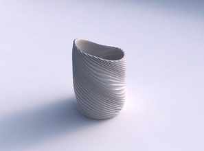 vaso torcido 2 dobrado extrudado linhas 3 casa decoração 3d print model - Mito3D