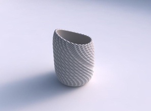 vase twisted 2 bent extruded pattern house decor 3d print model - Mito3D