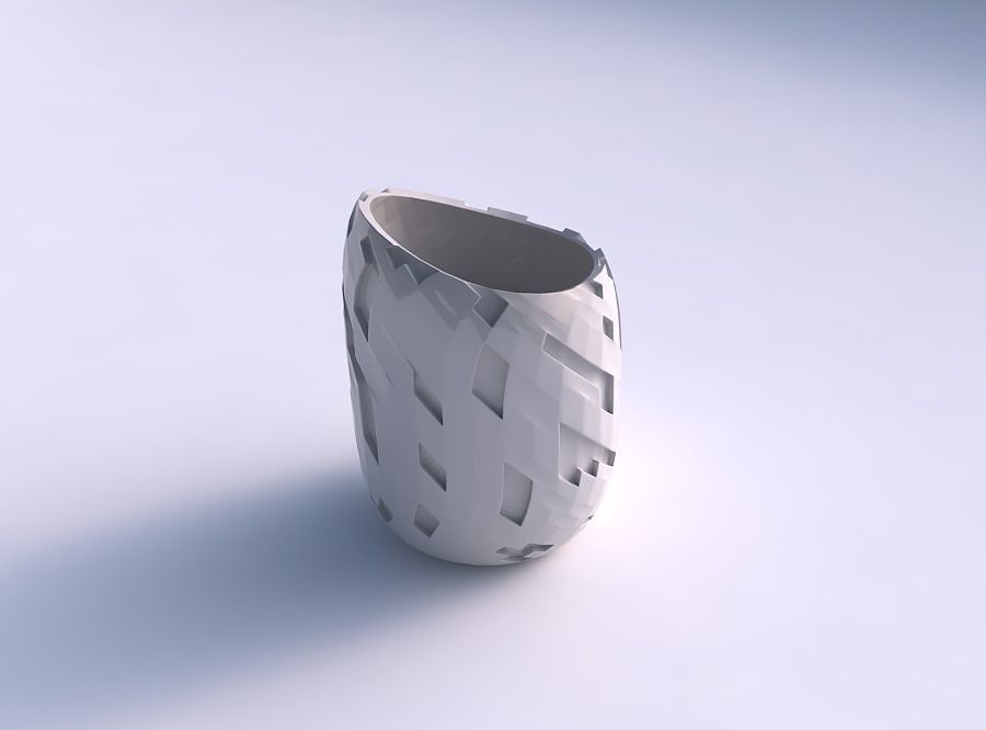 vaso torcido 2 cavidades casa decoração 3D print model - Mito3D