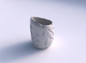 vase tordu 2 cavités lisse maison les décor 3d print model - Mito3D
