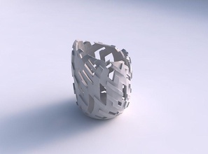 vaso torcido 2 cortes protuberâncias casa decoração 3d print model - Mito3D