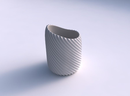 vaso torcido 2 extrudado vertical linhas casa decoração 3d print model - Mito3D