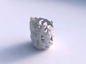 vase twisted 2 faceted cuts bulges house decor 3d print model - Mito3D