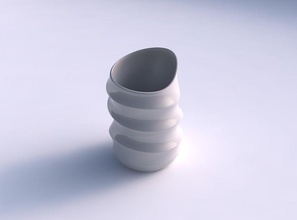 vase twisted 2 horizontale Abschnitte Haus Dekor 3d print model - Mito3D
