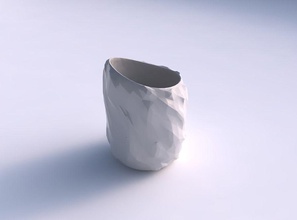 vase twisted 2 low-polygon bulges house low polygon decor 3d print model - Mito3D