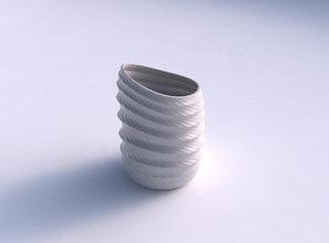 vaso torcido 2 seções linhas casa decoração 3d print model - Mito3D