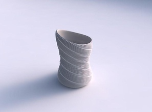 vase 2 twisted extrudé lignes maison tordu les décor 3d print model - Mito3D