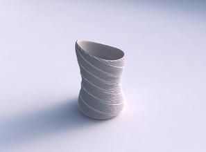 vase twisted 2 twisted-extrudierte Linien Haus extrudiert Dekor 3d print model - Mito3D