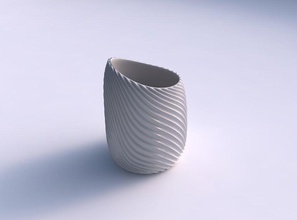 vase twisted 2 wavy extruded lines 3 house decor 3d print model - Mito3D