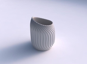 vase twisted 2 wavy extruded lines 4 house decor 3d print model - Mito3D